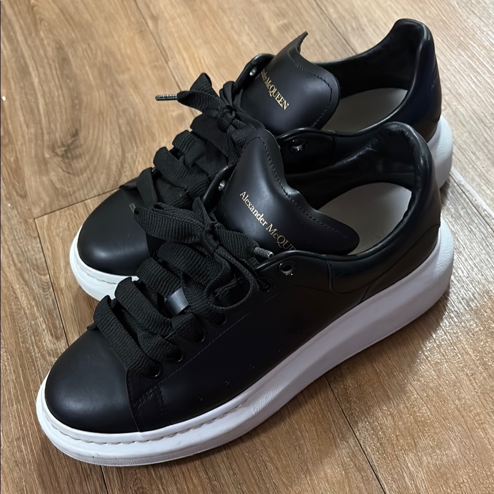 Alexander McQueen Black Leather Sneakers